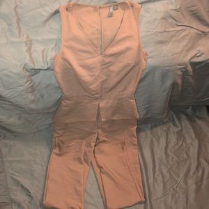 Pastel pink fitted jumpsuit